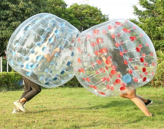 5 FT Inflatable Bumper Bubble Ball for Adults & Teens. Inflatable bumper ball is a large transparent ball, equipped with comfortable handles and safety belts for unrestrained fun.  Dimension: 60" x 50"
Max Load: 100-180 lbs. Two (2) available. Replacement Value: $115 Each 
