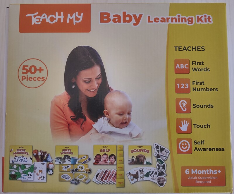 Teach My Baby Learning Kit. Includes puzzles, flashcards, blocks, puppets, and board books. Replacement value: $20